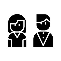 Toilet sign icon in glyph style