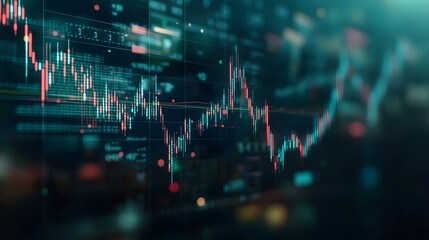 Modern stock market chart background with candlestick line