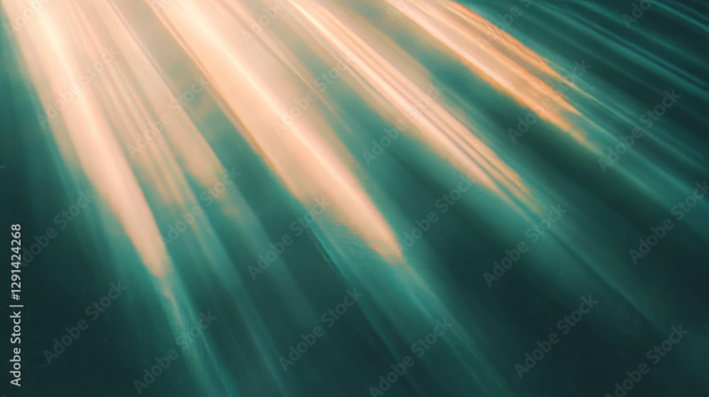 Poster Sunlight rays creating ethereal background with varied intensities