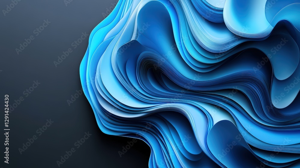 Poster abstract blue background with wavy shapes and textures suitable for design and creative projects