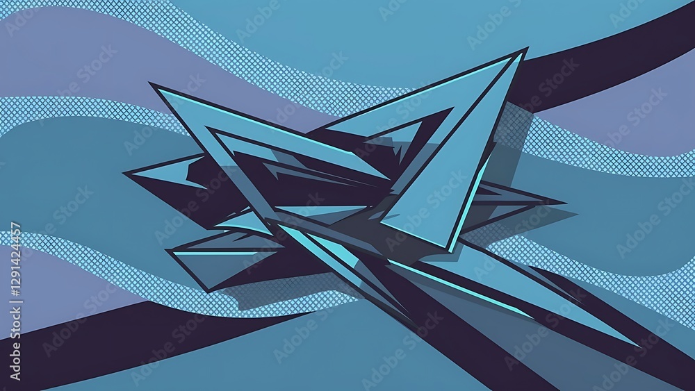Aufkleber abstract wave background dynamic geometric shapes composition simple modern design futuristic banner