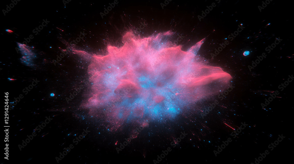 Poster cosmic supernova explosion light in deep space