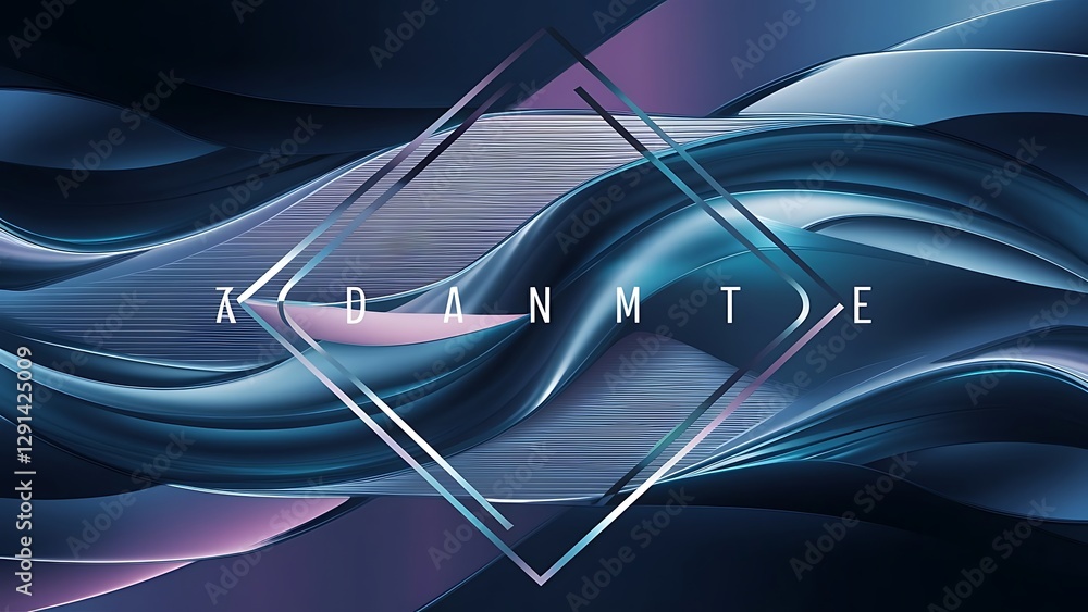 Poster abstract wave background dynamic geometric shapes composition simple modern design futuristic banner