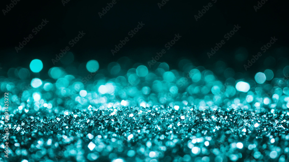 Aufkleber glimmering teal and blue green bokeh background for elegant design projects
