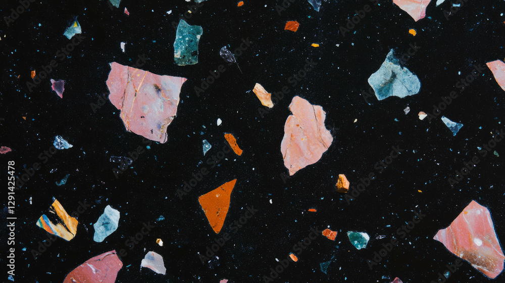 Poster Terrazzo texture background with colorful fragments for design and decor