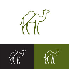 Modern Minimalist Camel Logo Design Vector Illustration