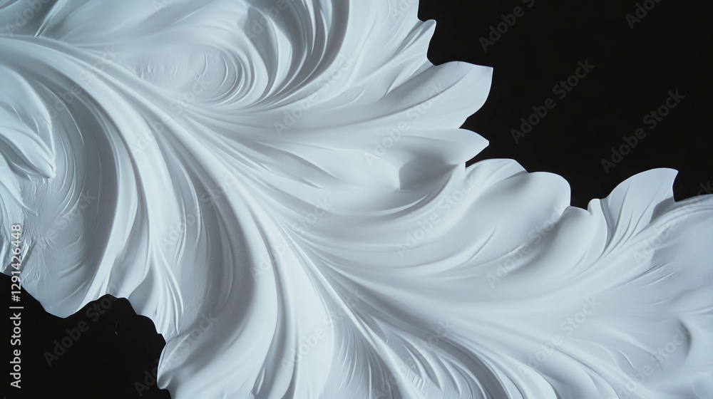 Poster Elegant white flowing texture with embossed pattern perfect for artistic background design