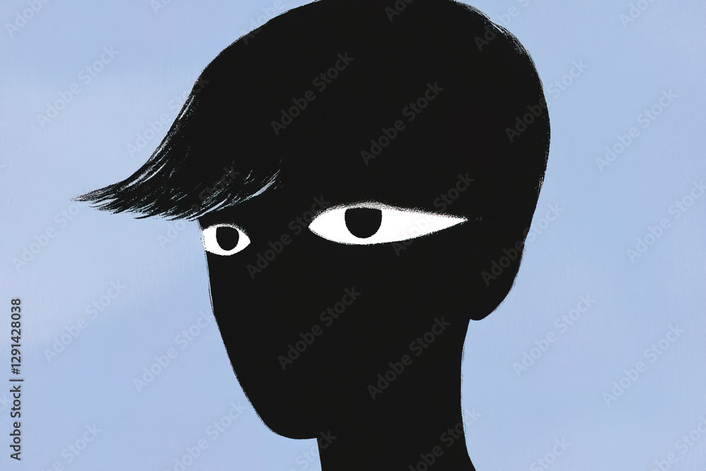 Poster artistic figure with contrasting features in a calm setting