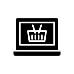 Shopping online icon in glyph style