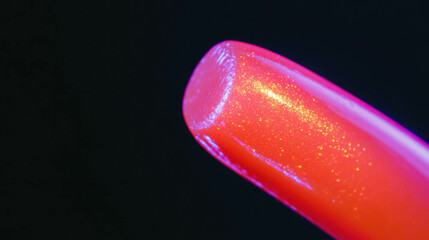 Vibrant two tone lipstick texture with glossy finish for beauty and cosmetics design