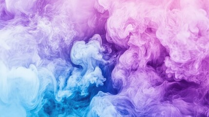 Fototapeta premium Ethereal Colorful Smoke Swirls in Purple Blue and White Background
