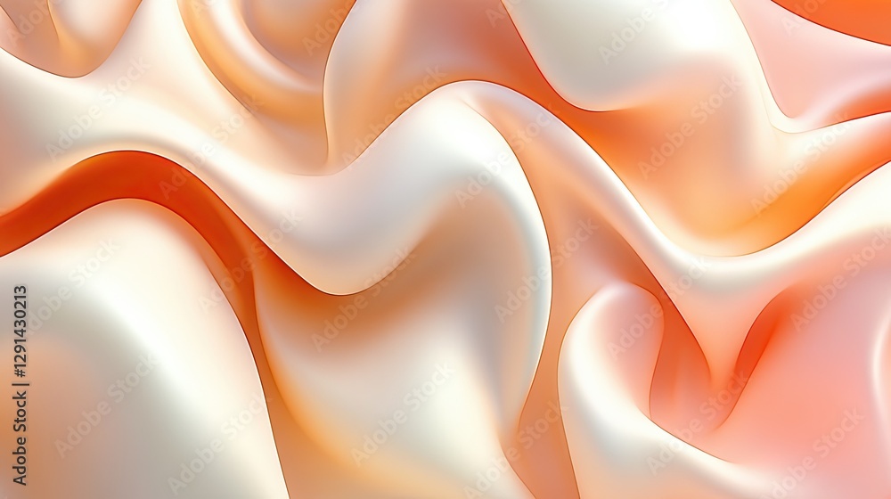 Aufkleber soft wave texture with gentle gradient in peach and cream tones