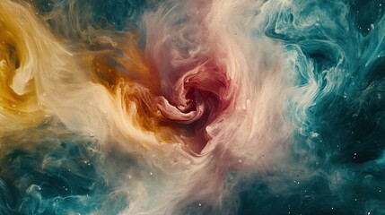 Obraz premium Colorful Swirling Nebula with Rich Textures and Vibrant Hues