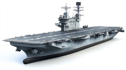 Grey Military Aircraft Carrier at Sea