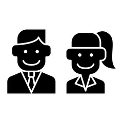 Toilet sign icon in glyph style