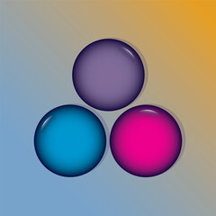 3D balls on light blue and yellow background