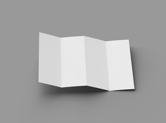 3d rendered image of a A4 sheet with parallel bends isolated on a transparent background