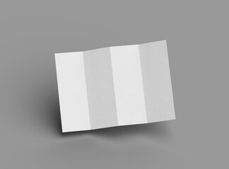 3d rendered image of a A4 sheet with parallel bends isolated on a transparent background