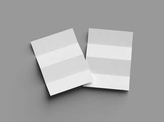 3d rendered image of a A4 sheet with parallel bends isolated on a transparent background
