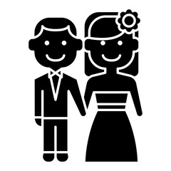 Wedding icon in glyph style