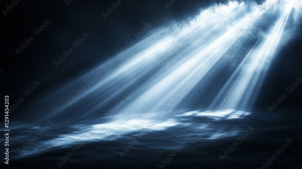Poster a captivating play of light beams cuts through the darkness, illuminating a hidden space. the contra