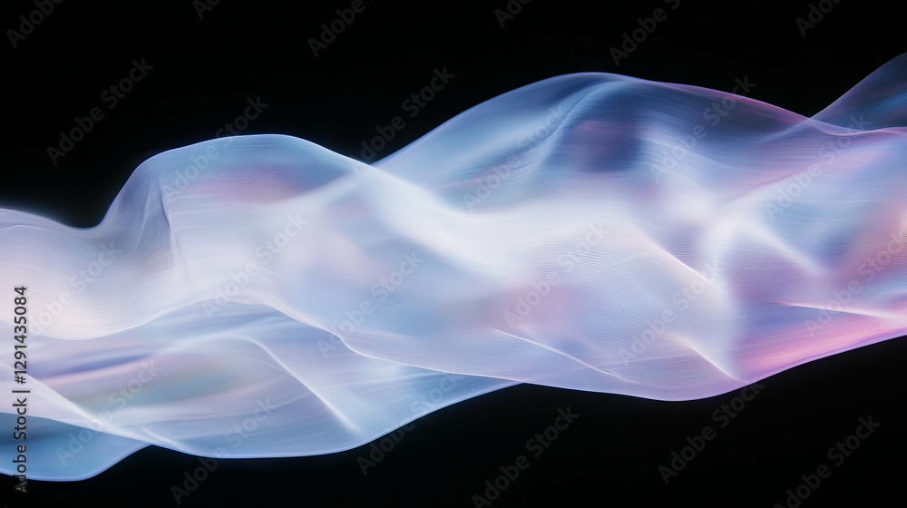 Poster ethereal white light wave creating dreamlike atmosphere for elegant design and backgrounds