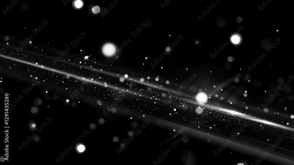 Poster ethereal sparkling abstract background with white light facets