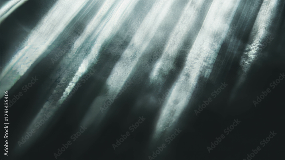 Poster ethereal white light and fog with creative shadows for design projects