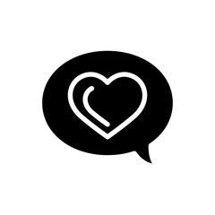 Love message icon in glyph style