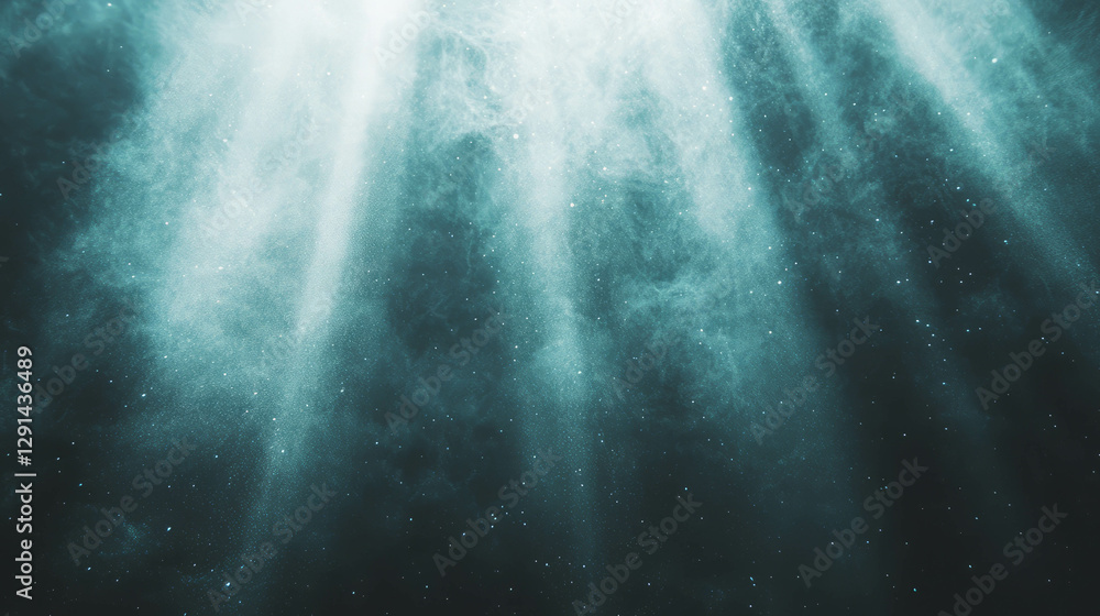 Poster serene background of ethereal light with dust particles for meditative design