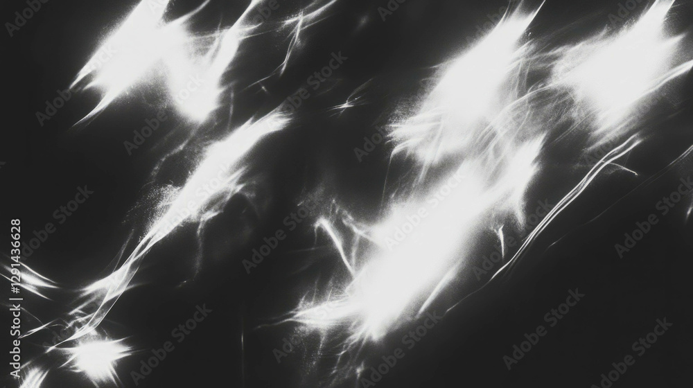 Poster abstract white light with sharp highlights on dark background for modern design