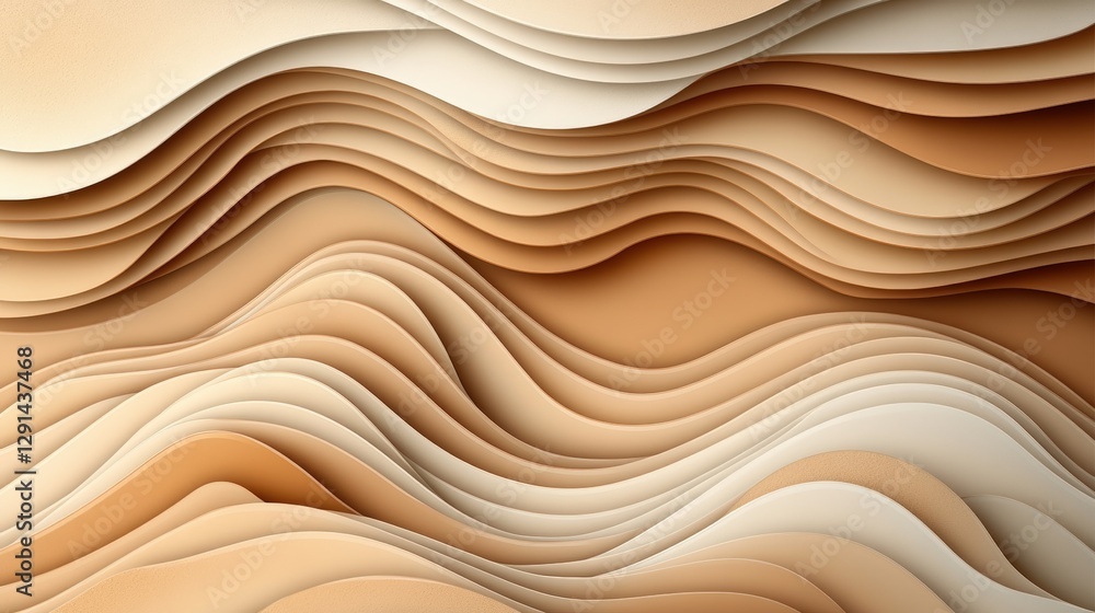 Poster abstract background featuring 3d waves in a fluid motion with vibrant colors and smooth texture
