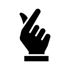 Mini heart finger icon in glyph style