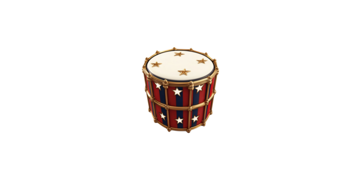 Patriotic drum isolated on transparent background