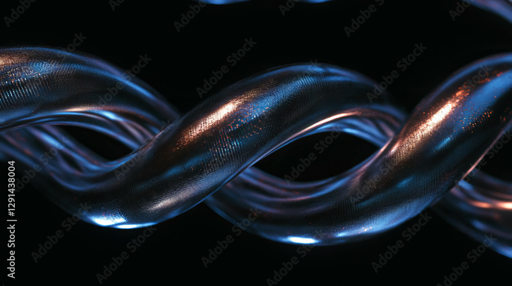 Aufkleber metallic threads weave texture on dark background for modern design