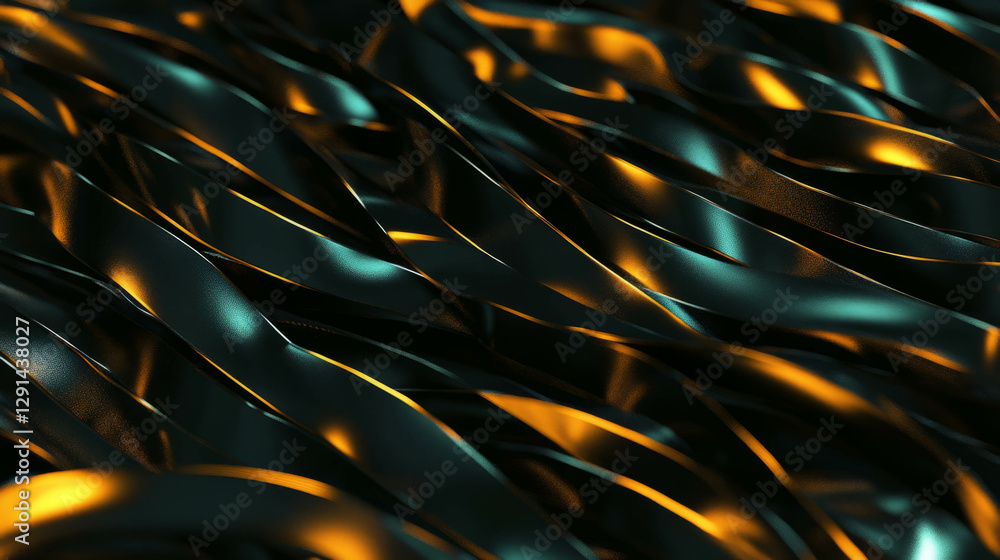 Poster Metallic threads texture with woven abstract pattern for design backgrounds