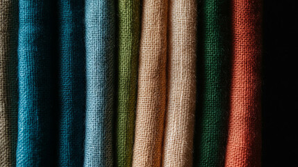 Colorful woven recycled fabric background for eco-friendly design and creative projects