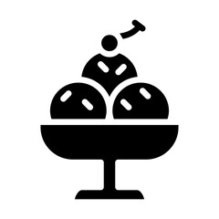Avocado ice cream icon in glyph style