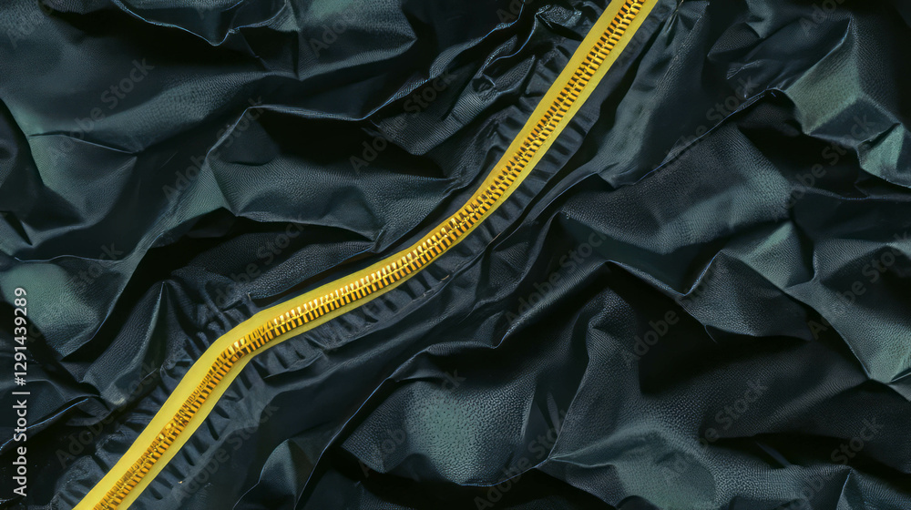 Poster textured zipper on crinkled paper background for creative design projects