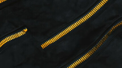 Textured black and gold zipper design background for creative projects