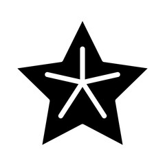 Obraz premium Star fruit icon in glyph style