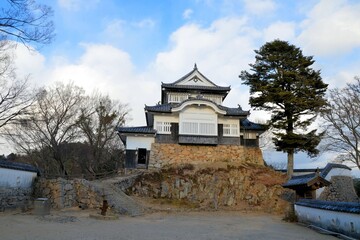 青空に映える備中松山城 天守閣