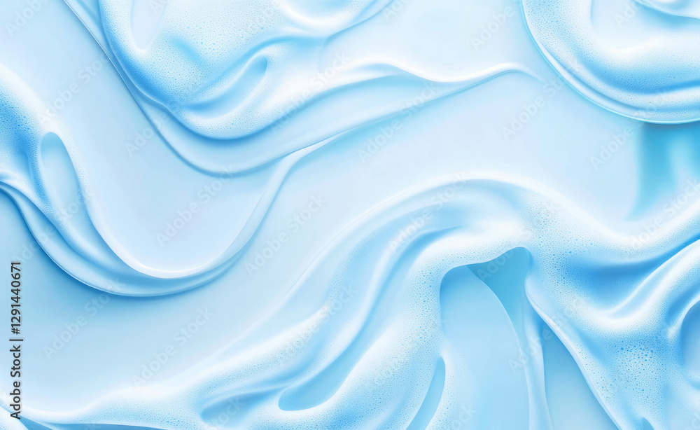 Poster abstract blue background with white soap foam pattern for design and decoration