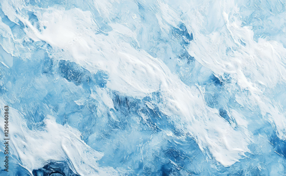 Poster abstract blue background with white soap foam texture pattern