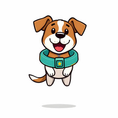 Fototapeta premium Floating Pet Collar Cartoon Vector Icon Illustration Animal Object Icon Concept Isolated Premium