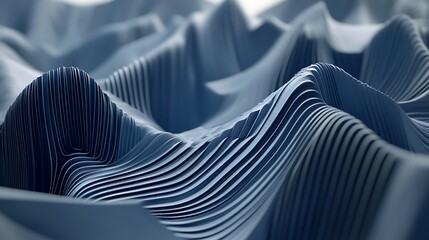 The abstract layered surface showcases a series of gentle curving lines