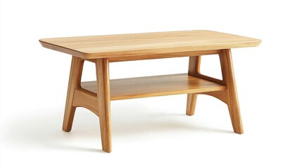 Minimalist Japandi-Style Nightstand on White Background