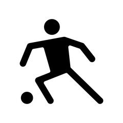 Playing football icon in glyph style