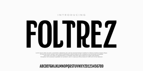 Modern Condensed Font. Bold Regular  Uppercase Typography urban style alphabet fonts for fashion, sport, technology, digital, movie, logo design, vector illustration