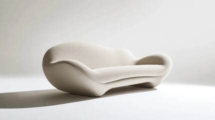 Minimalist Reclining Sofa on White Background